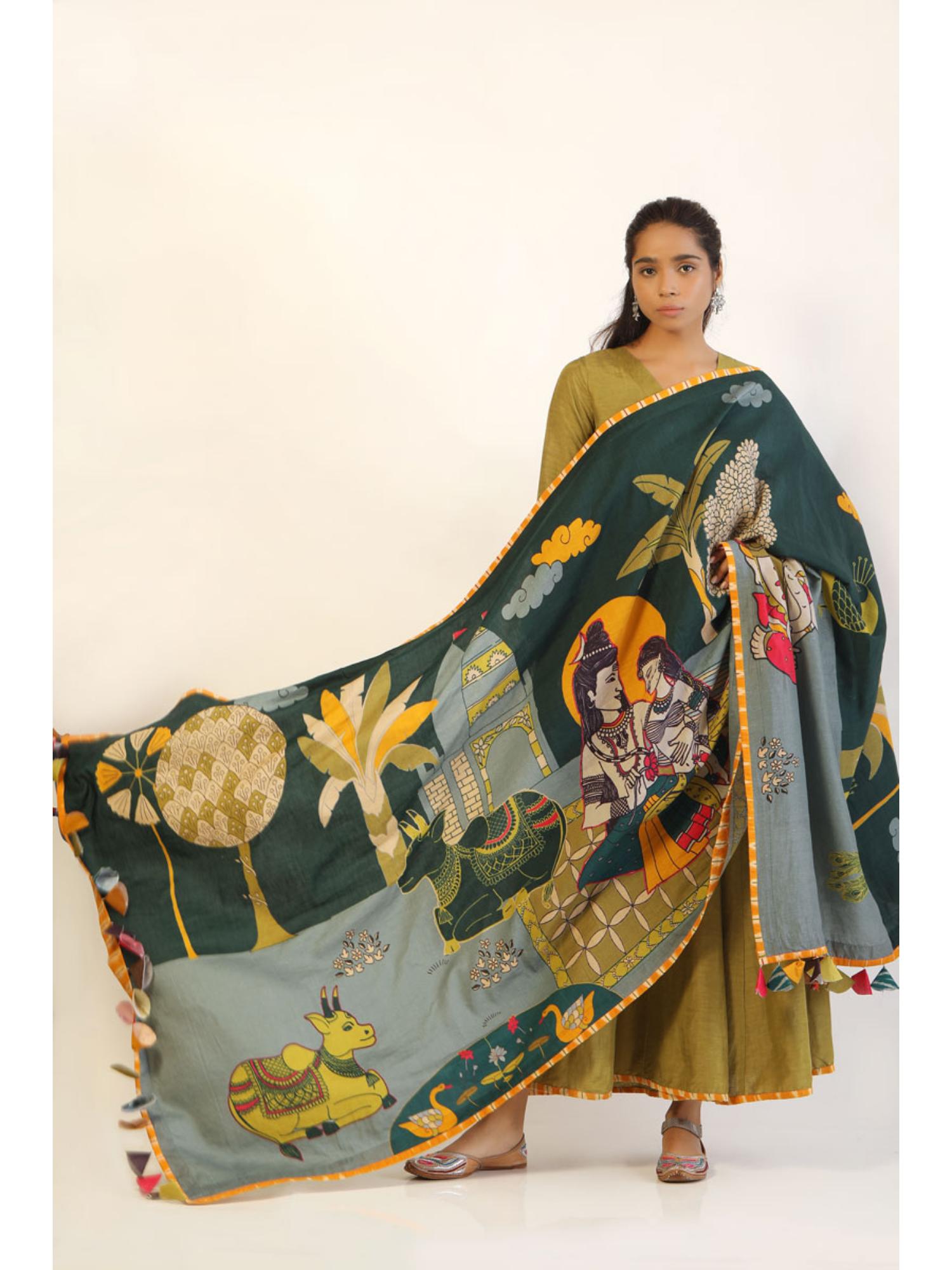 udd design Women's Maheshwari Printed Tassels Dupatta-picture-24