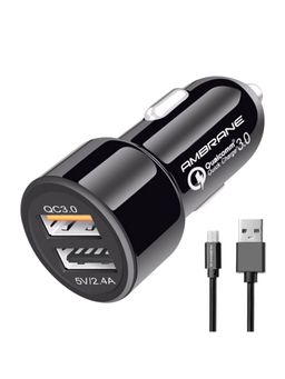 Ambrane - ACC-11QC-M (Qualcomm Certified) with Micro USB Cable(Black)