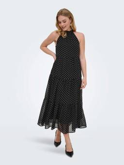ONLY - Women Black Polka Dot Midi Dress