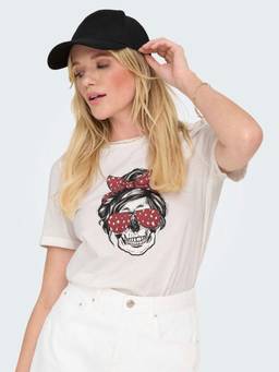 ONLY - Women White Printed T-Shirt