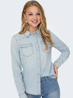 ONLY - Women Light Blue Denim Shirt