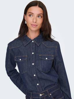 ONLY - Women Dark Blue Regular Fit Denim Shirt