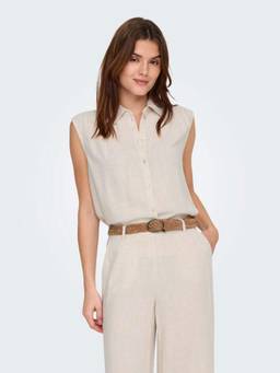 ONLY - Women Linen Blend Sleeveless Shirt