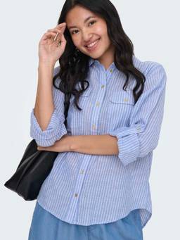 ONLY - Women Light Blue Striped Shirt