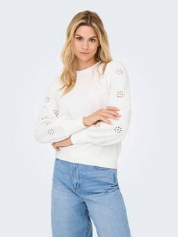 ONLY - Women White Floral Cut-Out Sweatshirt
