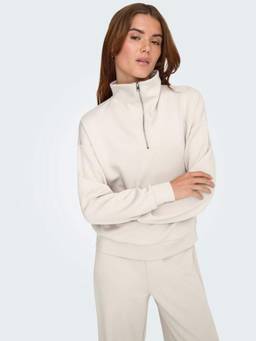 ONLY - Women Off-White High Neck Sweatshirt