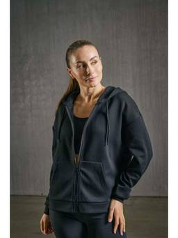 ONLY - Women Black High Neck Hooded Jacket