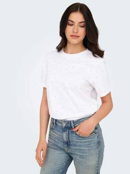 ONLY - Women White Polka Dots T-shirt