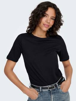 ONLY - Women Black Cotton T-shirt