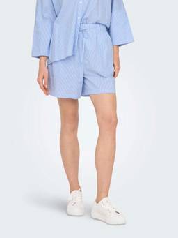 ONLY - Women Light Blue Striped Shorts