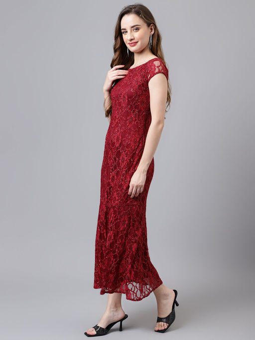 chinese dress ladies Celena Maxi Dress | Burgundy Burnout | Womens