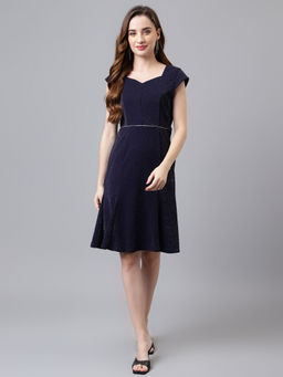 Latin Quarters - Women Navy Blue Color Mini Dress