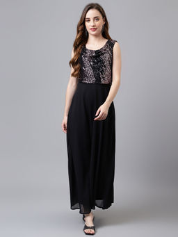 Latin Quarters - Women Black Color Sleeveless Sequin Dress