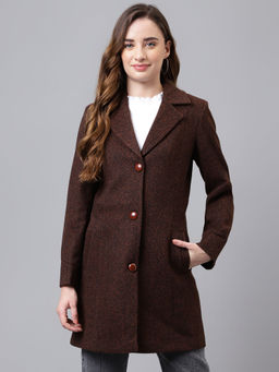 Latin Quarters - Women Brown Color Longline Over Coat