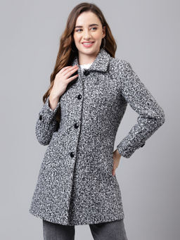 Latin Quarters - Women Black Color Longline Over Coat