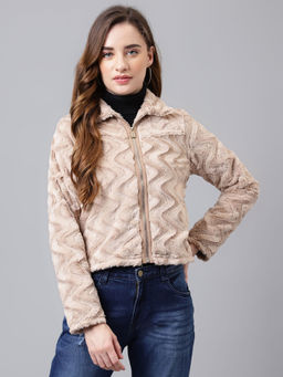 Latin Quarters - Women Beige Color Stylish Jacket