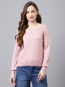 Latin Quarters - Women Fancy Pink Color Sweater For Winter