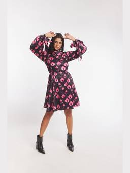 Gatsby Collection - Multi-Color Iris Printed Smock Dress