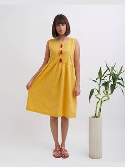 Gatsby Collection - Yellow Marigold Tassel Dress