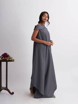 Gatsby Collection - Down From The Clouds Grey Collar Long Dress