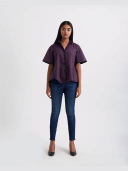 Gatsby Collection - Purple Cheeky Cherry Flare Top