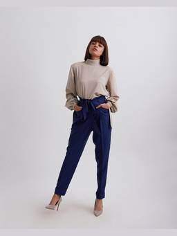 Gatsby Collection - Beige Bouquet Sleeve Tie Up Top