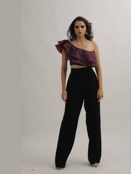 Gatsby Collection - Maroon Cascading Layered Top