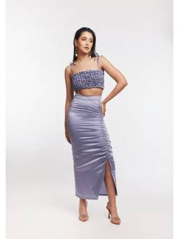 Gatsby Collection - Lavender Fosette Smocked Top with Skirt