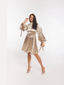 Gatsby Collection - Gold Iris Liquid Smock Dress