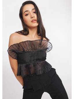 Gatsby Collection - Black Bromeliads Top