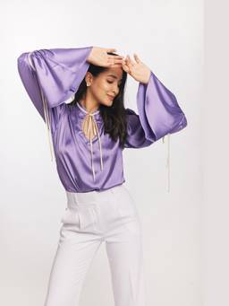 Gatsby Collection - Purple Justine Peasant Top