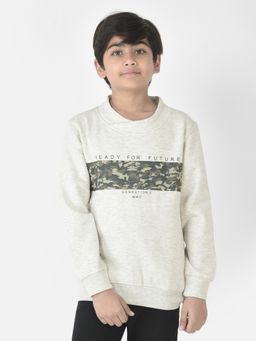 CRIMSOUNE CLUB - Boys Grey Melange Gen Z Sweatshirt