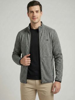 Lee - Men Solid Grey Regular Fit Jacket
