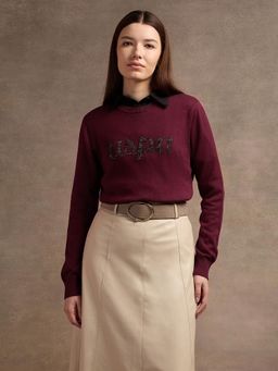 U.S. POLO ASSN. - Lurex Typographic Drop Shoulder Sweater