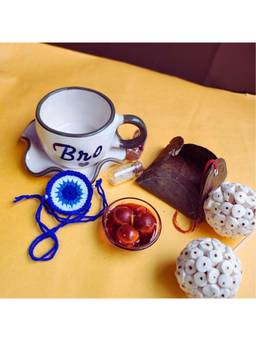 TheYUGO - Evil Eye Rakhi & Bro Mug Saucer Combo