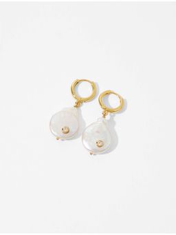 Accessorize London - Women's 14k real gold plated Pearl Baroque Drop Earrings