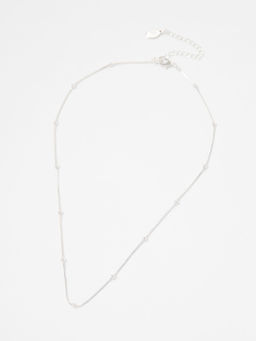 Accessorize London - Women's Silver Beaded Chain Necklace