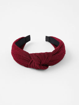 Accessorize London - Women's Red Crinkle Knot Alice hair Band