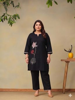 Bani Women - Women Black Blended Fabric Tunic with Pant