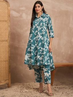 CHETI - Women Blue Pure Cotton Top with Trouser