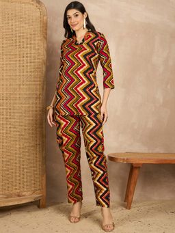 CHETI - Women Black Viscose Rayon Top with Trouser