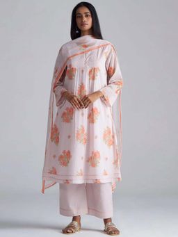Ganga Fashions - Women Multi-Colour Mul Top with Pant and Dupatta
