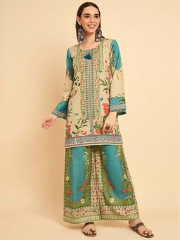 KVS FAB - Women Blue Rayon Kurta with Pant