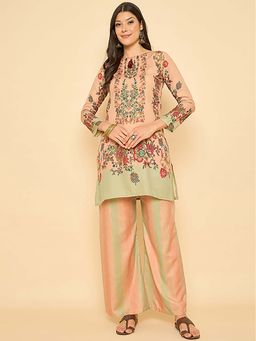 KVS FAB - Women Peach Rayon Kurta with Pant