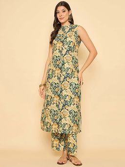 KVS FAB - Women Olive Rayon Kurta with Pant