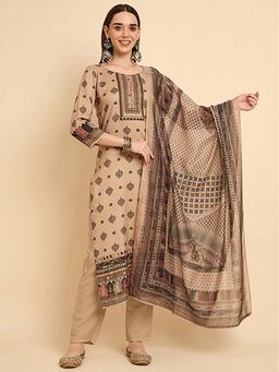 KVS FAB - Women Beige Rayon Kurta with Pant