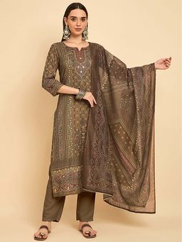 KVS FAB - Women Brown Rayon Kurta with Pant