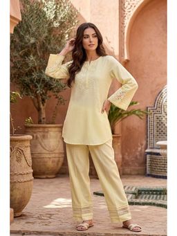 Autumnlane - Women Yellow Cotton Kurta with Pant