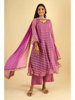 Rangpur - Women Pink Chiffon Kurta with Palazzo and Dupatta