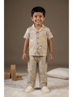 Lagorii - Beige Printed Shirt and Pyjama